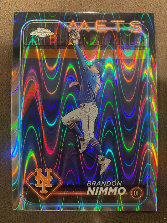 Brandon Nimmo - 2024 Topps Chrome - Raywave Refractor - Mets
