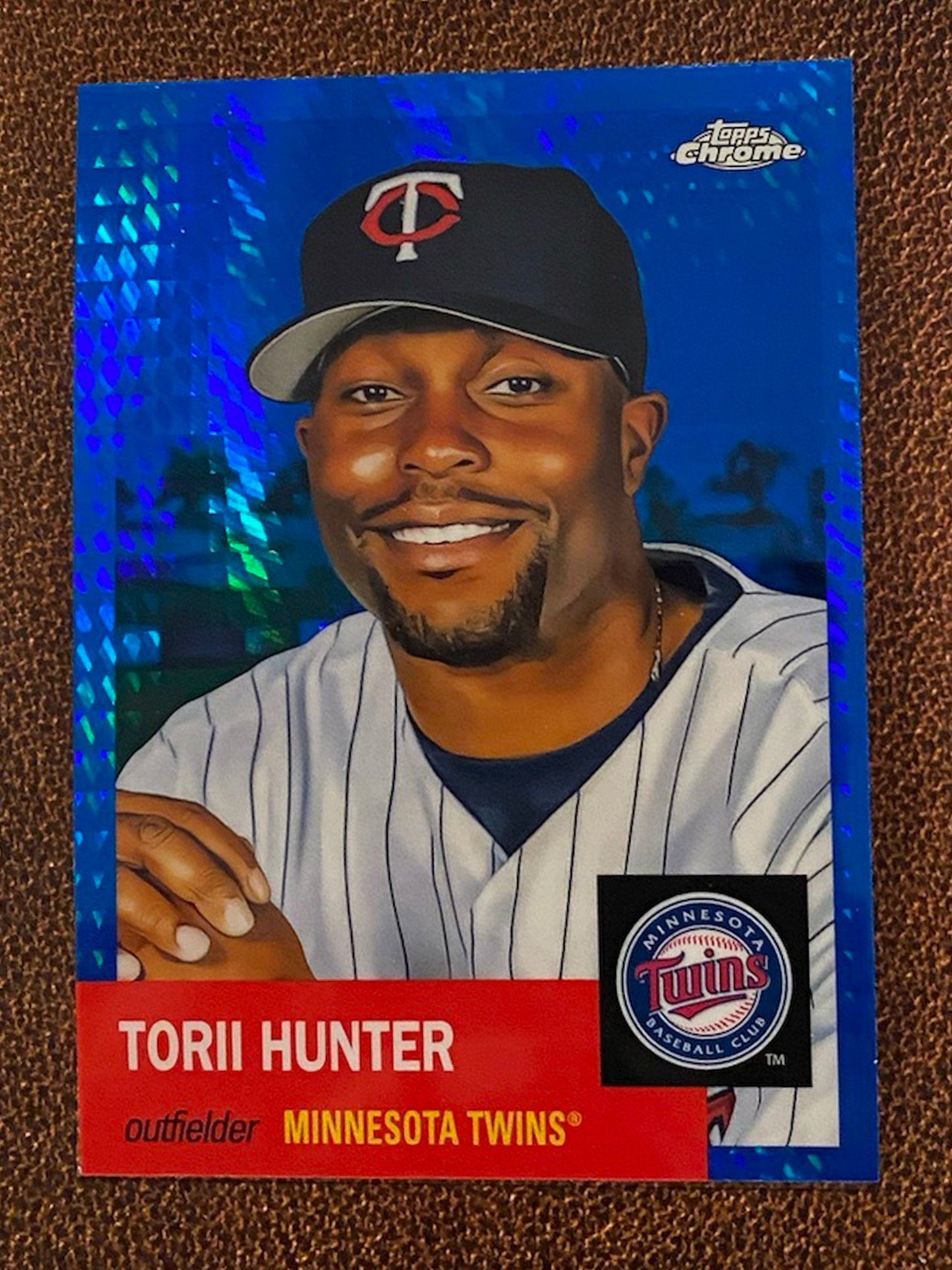 Torii Hunter - 2022 Topps Chrome Platinum Anniversary - Blue Prism - Twins