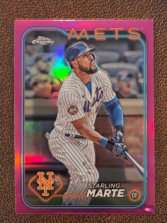 Starling Marte - 2024 Topps Chrome - Pink Refractor - Mets