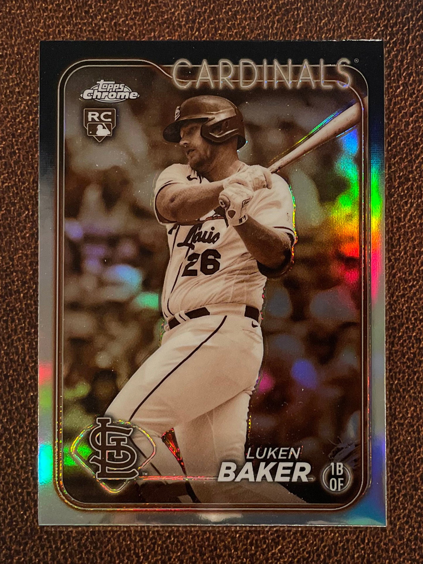 Luken Baker - 2024 Topps Chrome - Sepia Refractor - Cardinals