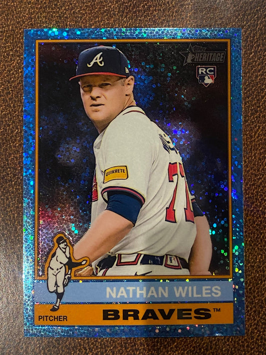 Nathan Wiles - 2025 Topps Heritage High Number - Blue Sparkle - Braves