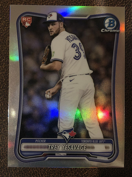 Trey Yesavage - 2026 Bowman Chrome - Red Rookie Redemption - Blue Jays