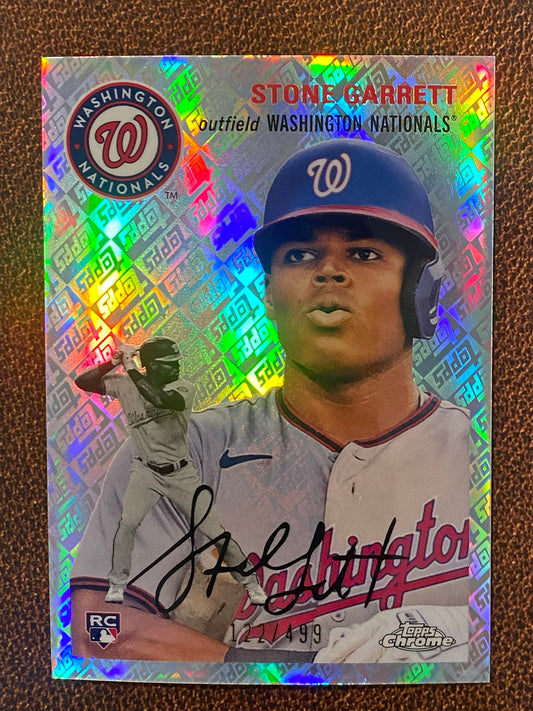 Stone Garrett - 2023 Topps Chrome Platinum Anniversary - Logofractors /499 - Nationals