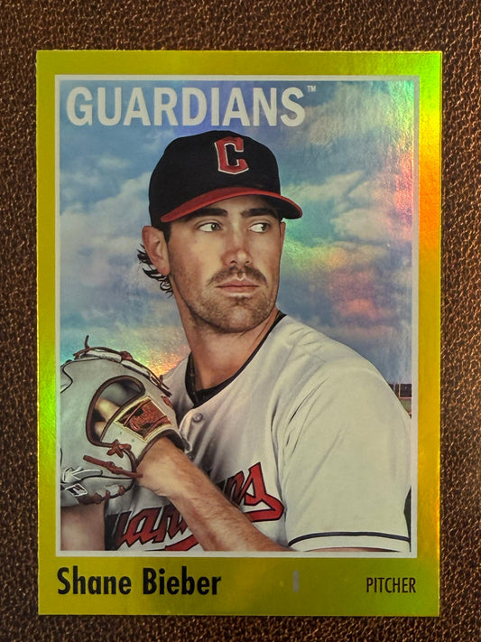 Shane Bieber - 2024 Topps Archives - Yellow Foil - Guardians