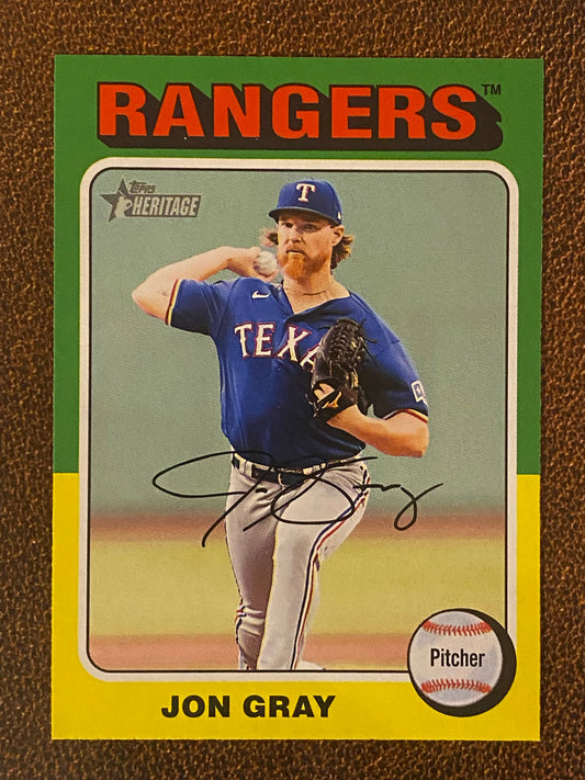 Jon Gray - 2024 Topps Heritage - Low Number Short Prints - Rangers
