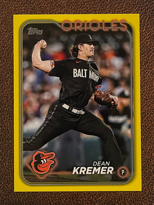 Dean Kremer - 2024 Topps Series 1 - Yellow Parallel - Orioles