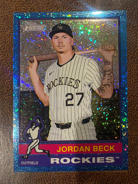 Jordan Beck - 2025 Topps Heritage High Number - Blue Sparkle - Rockies