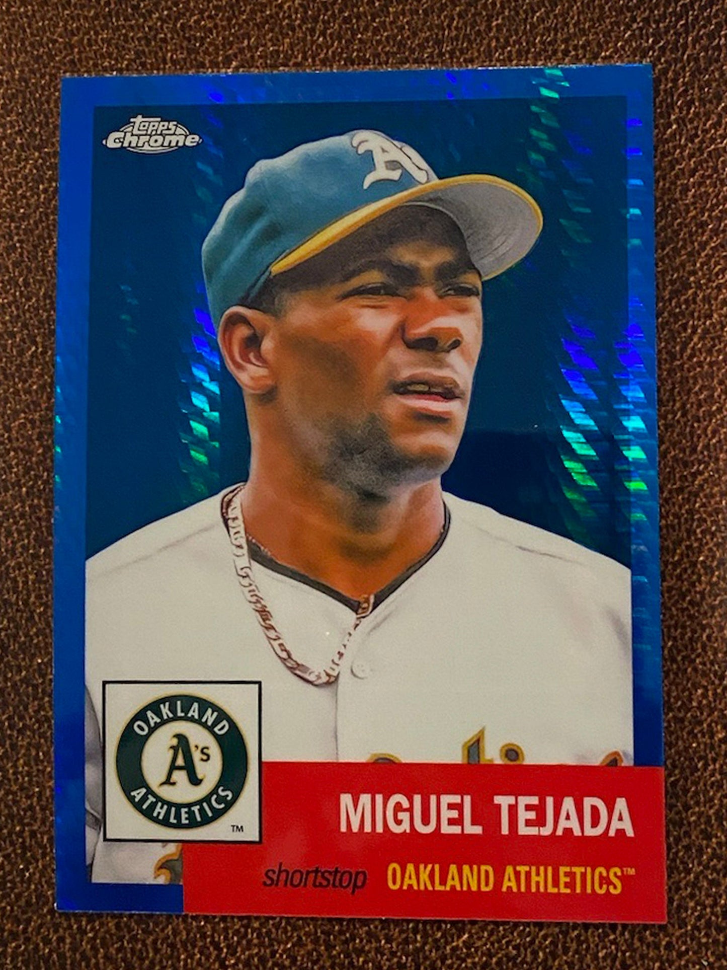 Miguel Tejada - 2022 Topps Chrome Platinum Anniversary - Blue Prism - Athletics