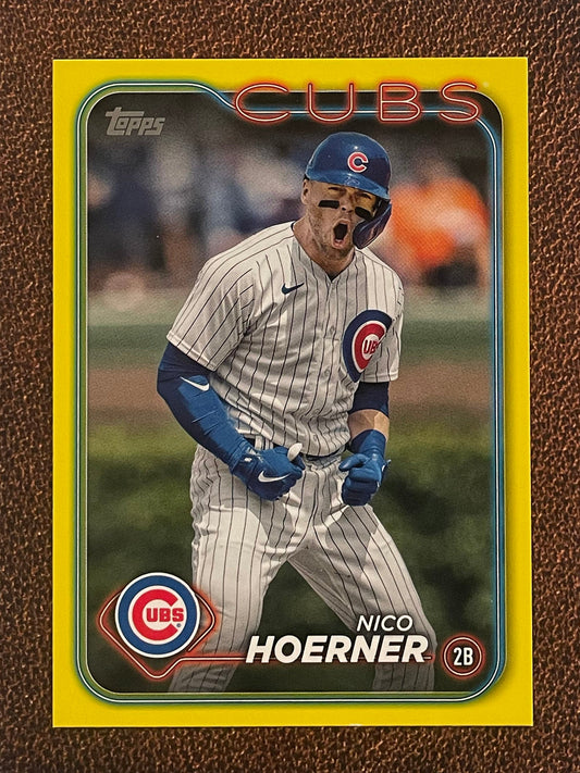 Nico Hoerner - 2024 Topps Series 1 - Yellow Parallel - Cubs