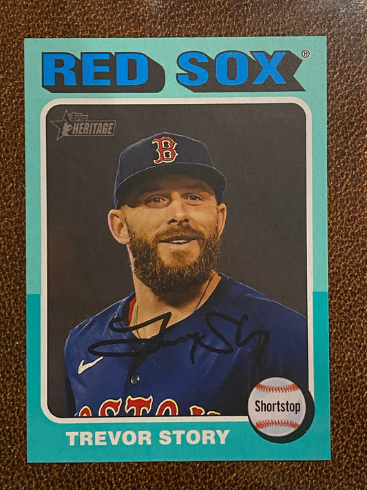 Trevor Story - 2024 Topps Heritage High Number - Aqua Border - Red Sox