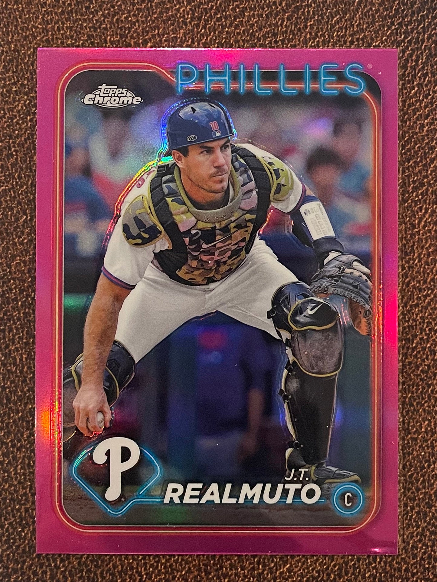 J.T. Realmuto - 2024 Topps Chrome - Pink Refractor - Phillies