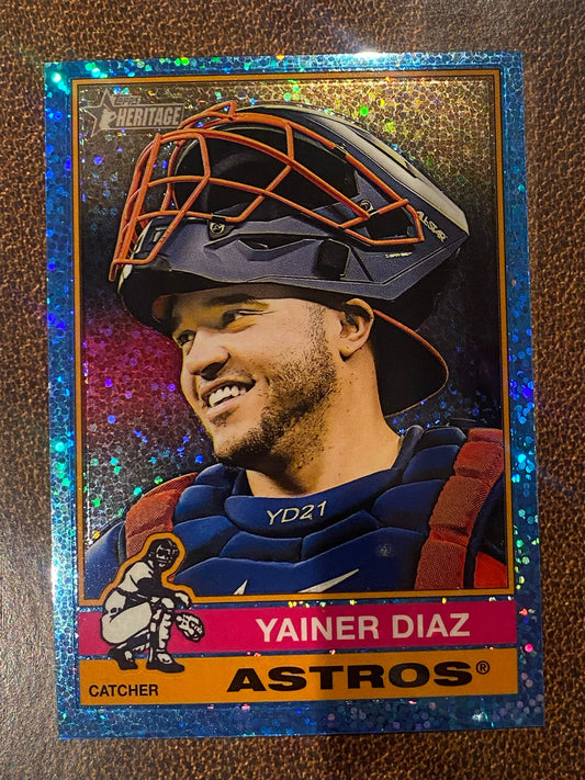 Yainer Diaz - 2025 Topps Heritage High Number - Blue Sparkle - Astros