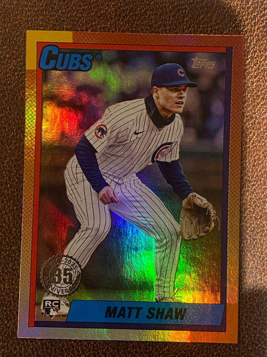 Matt Shaw - 2025 Topps Update - 1990 Foil Insert - Cubs