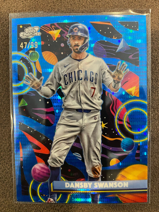 Dansby Swanson - 2025 Topps Chrome Cosmic - Blue /99 - Cubs