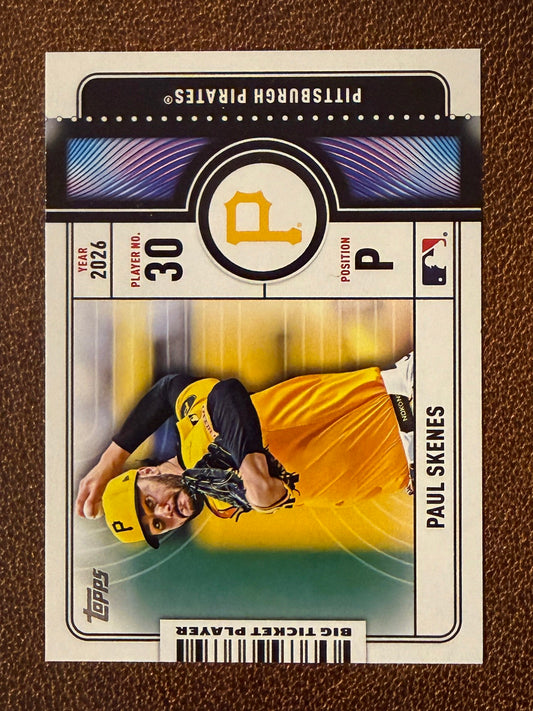 Paul Skenes - 2026 Topps Series 1 - Big Ticket Player Insert - Pirates