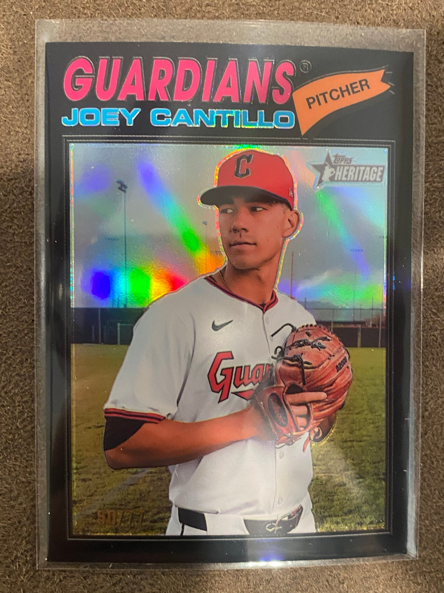 Joey Cantillo - 2026 Topps Heritage - Black Chrome Refractor /77 - Guardians