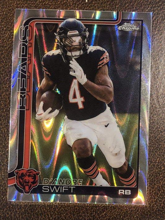 D'Andre Swift - 2025 Topps Chrome - Raywave Refractor - Bears