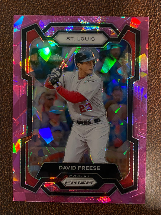 David Freese - 2024 Panini Prizm - Pink Ice - Cardinals