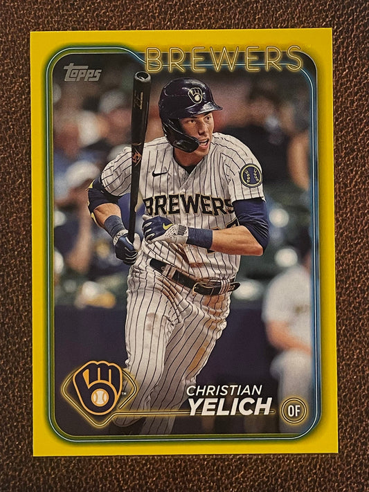 Christian Yelich - 2024 Topps Series 1 - Yellow Parallel - Brewers