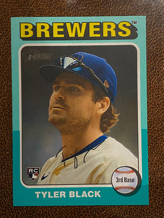 Tyler Black - 2024 Topps Heritage High Number - Aqua Border - Brewers