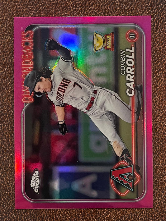 Corbin Carroll - 2024 Topps Chrome - Pink Refractor - Diamondbacks