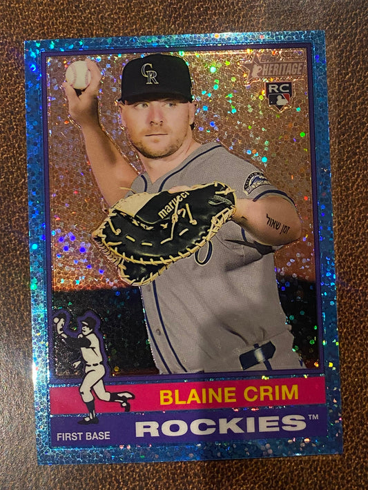 Blaine Crim - 2025 Topps Heritage High Number - Blue Sparkle - Rockies