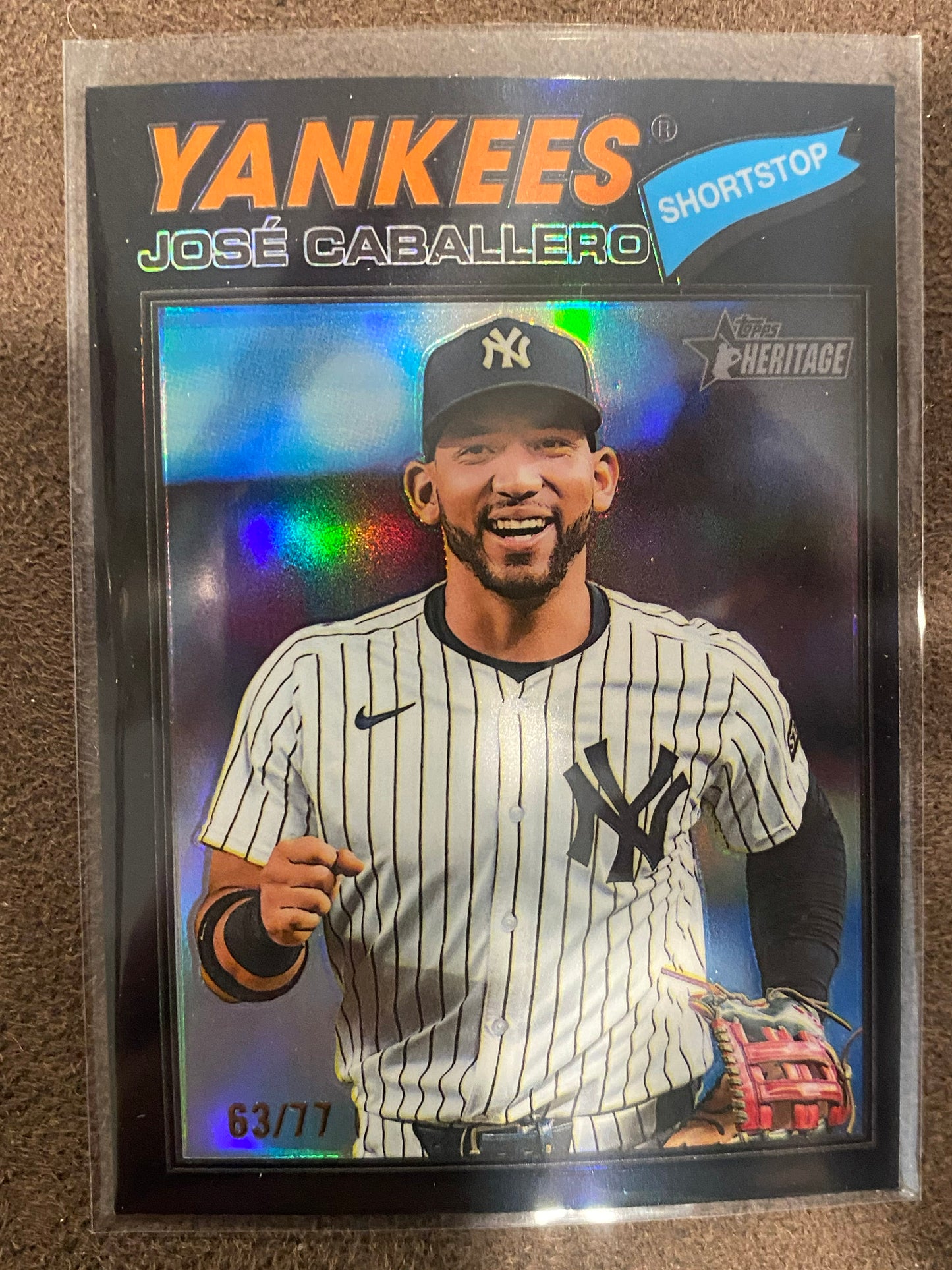 Jose Caballero - 2026 Topps Heritage - Black Chrome Refractor /77 - Yankees