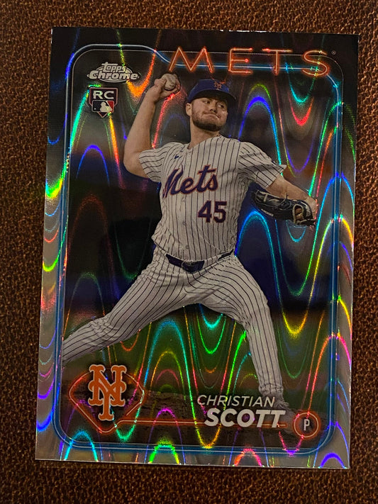 Christian Scott - 2024 Topps Chrome Update - Raywave Refractor - Mets