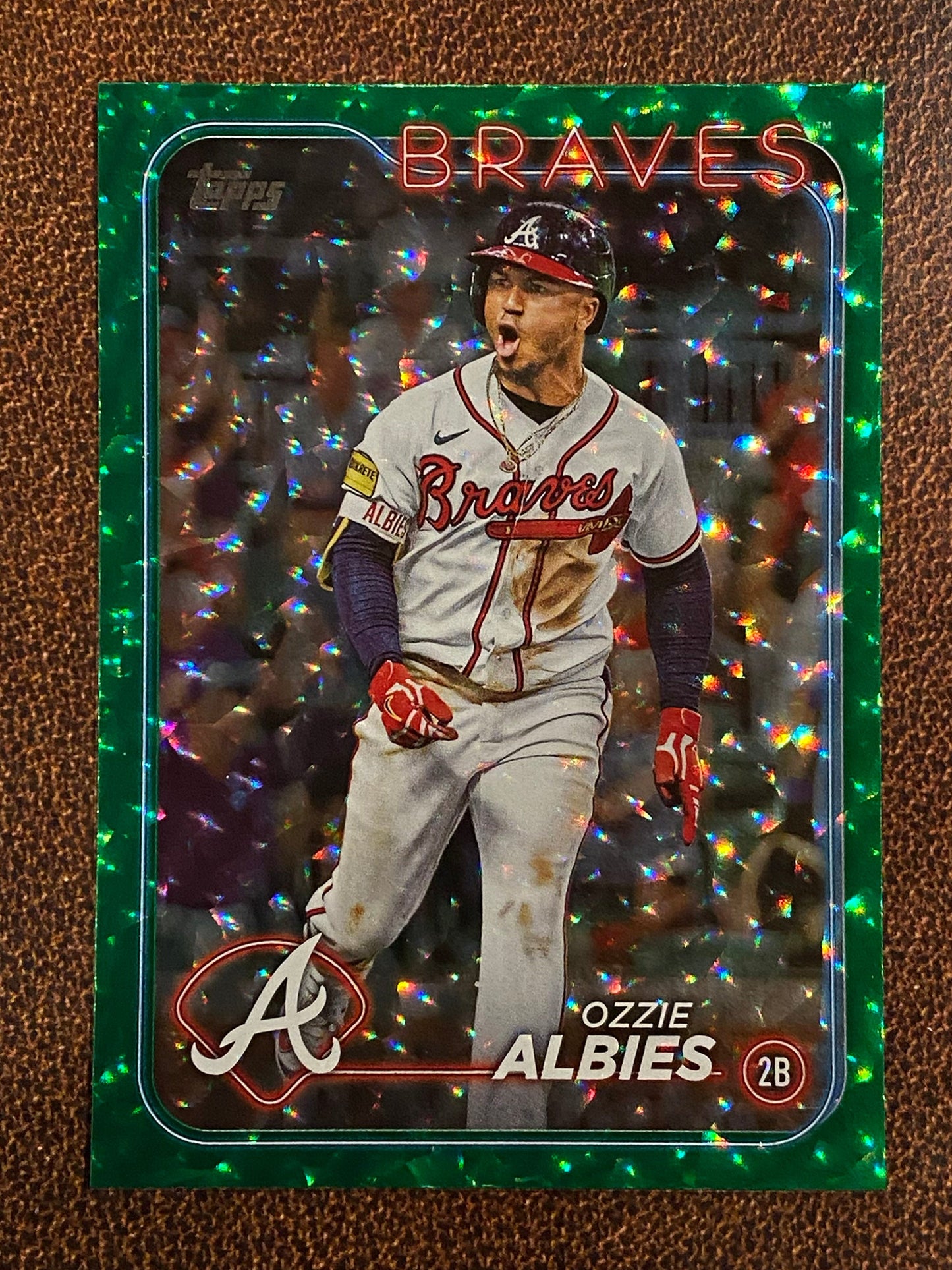 Ozzie Albies - 2024 Topps Series 2 - Green Foil /499 - Braves