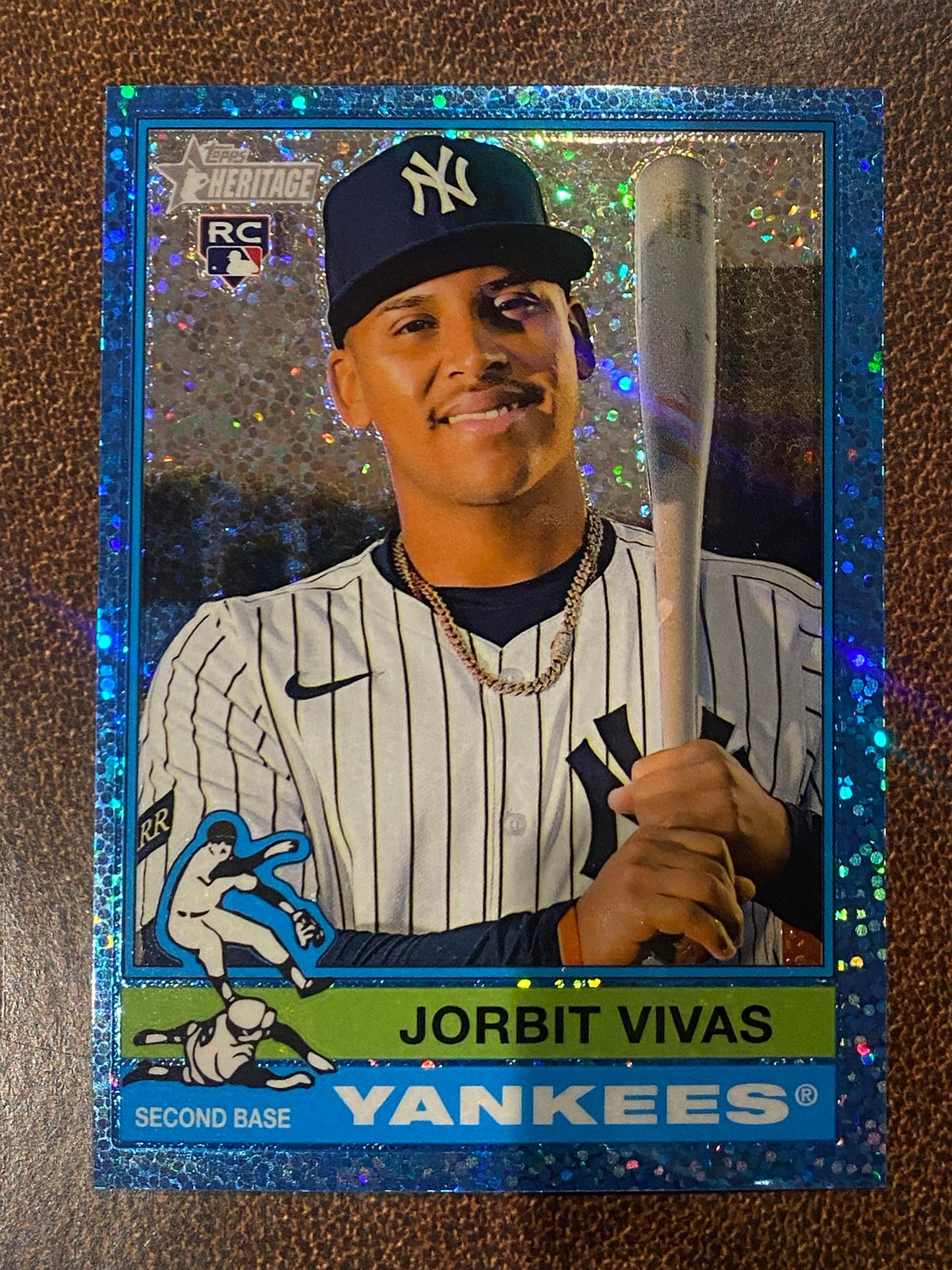 Jorbit Vivas - 2025 Topps Heritage High Number - Blue Sparkle - Yankees