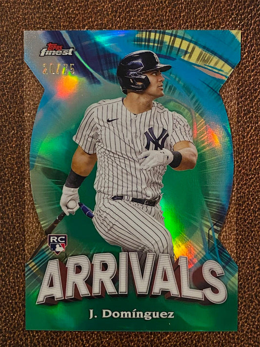 Jasson Dominguez - 2024 Topps Finest - Arrivals /75 Green Die-Cut - Yankees