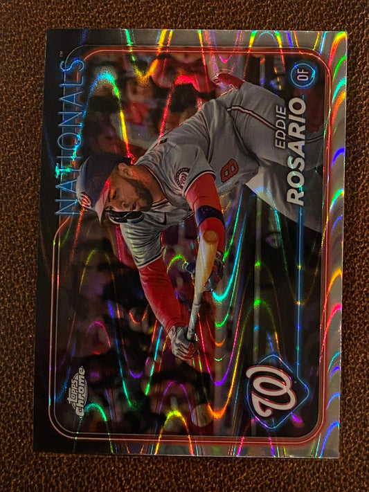 Eddie Rosario - 2024 Topps Chrome Update - Raywave Refractor - Nationals