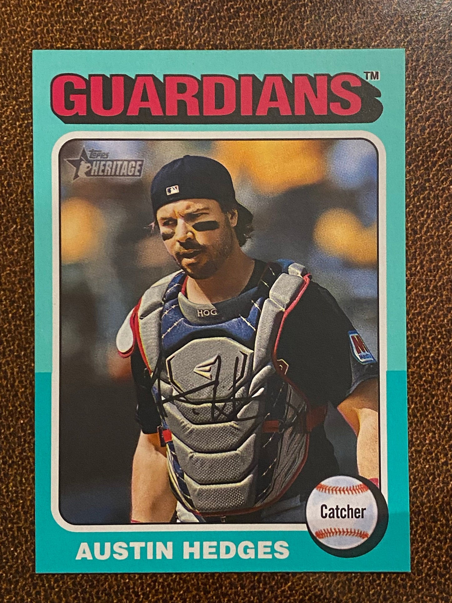 Austin Hedges - 2024 Topps Heritage High Number - Aqua Border - Guardians