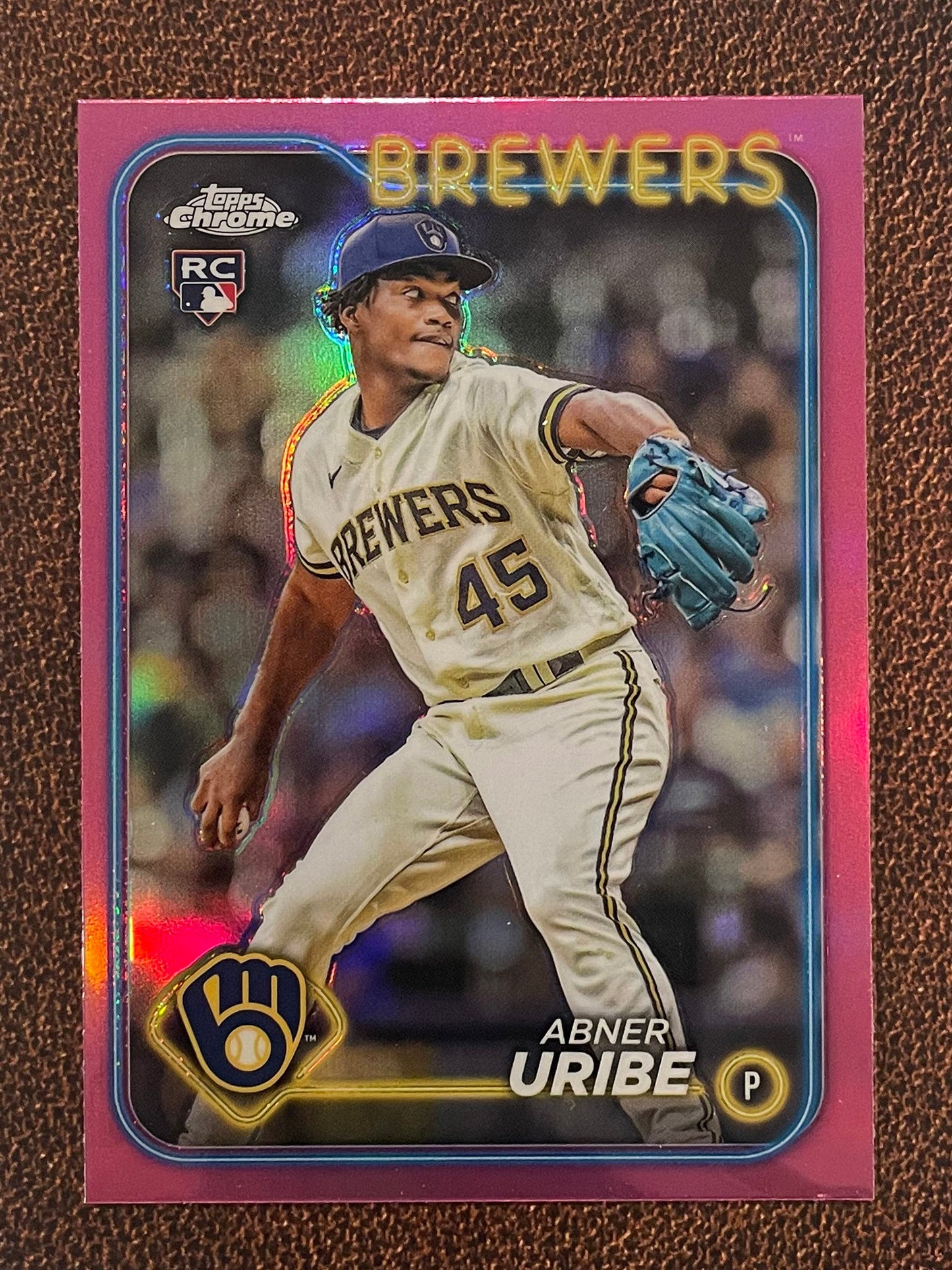 Abner Uribe - 2024 Topps Chrome - Pink Refractor - Brewers