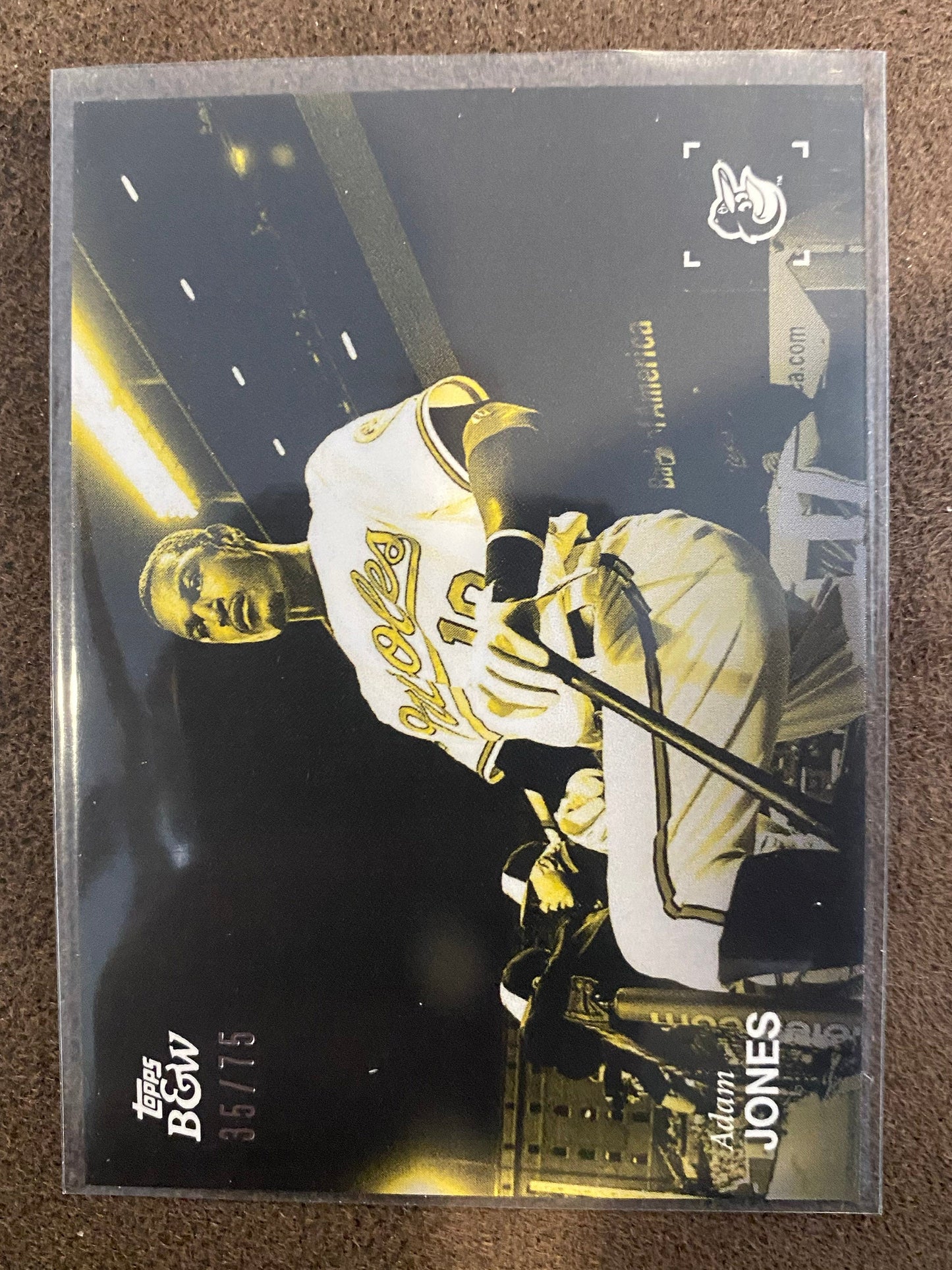 Adam Jones - 2025 Topps Black & White - Yellow /75 - Orioles