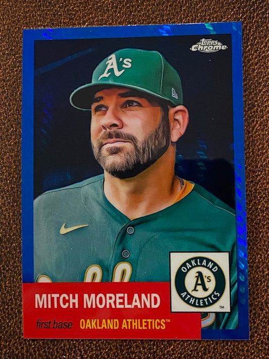 Mitch Moreland - 2022 Topps Chrome Platinum Anniversary - Blue Prism - Athletics