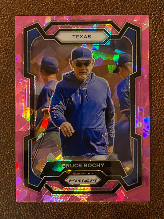 Bruce Bochy - 2024 Panini Prizm - Pink Ice Mega - Rangers