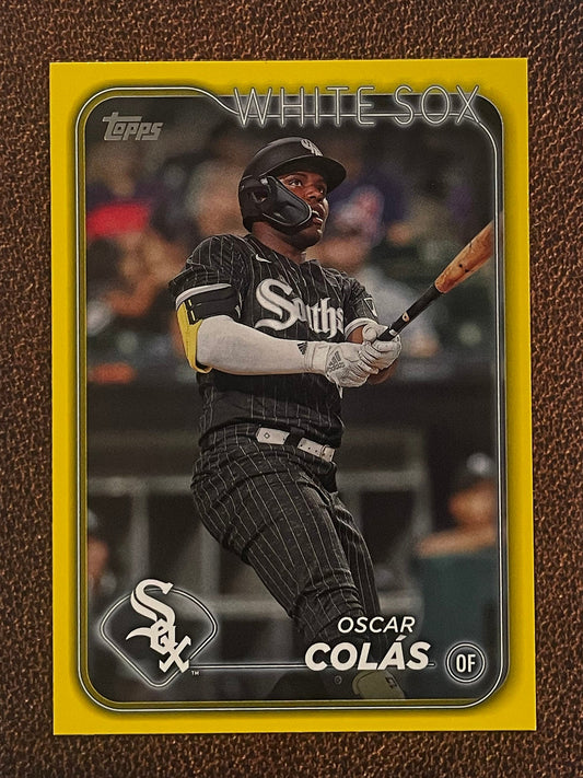 Oscar Colás - 2024 Topps Series 1 - Yellow Parallel - White Sox