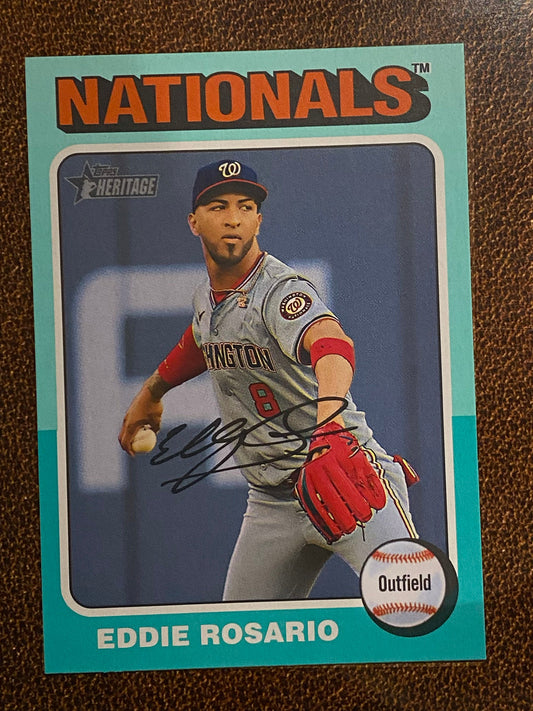 Eddie Rosario - 2024 Topps Heritage High Number - Aqua Border - Braves