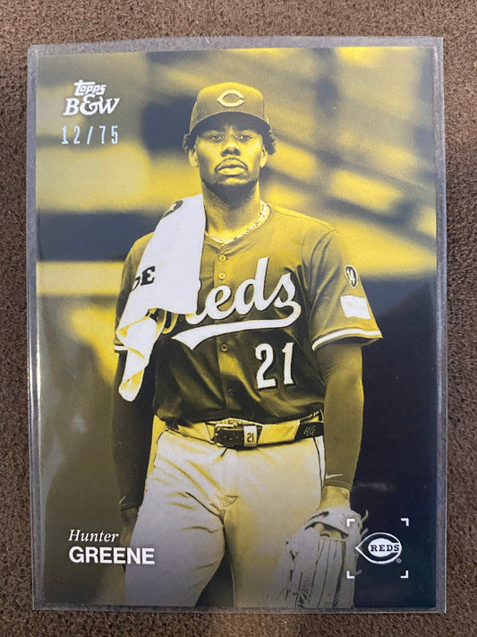 Hunter Greene - 2025 Topps Black & White - Yellow /75 - Reds