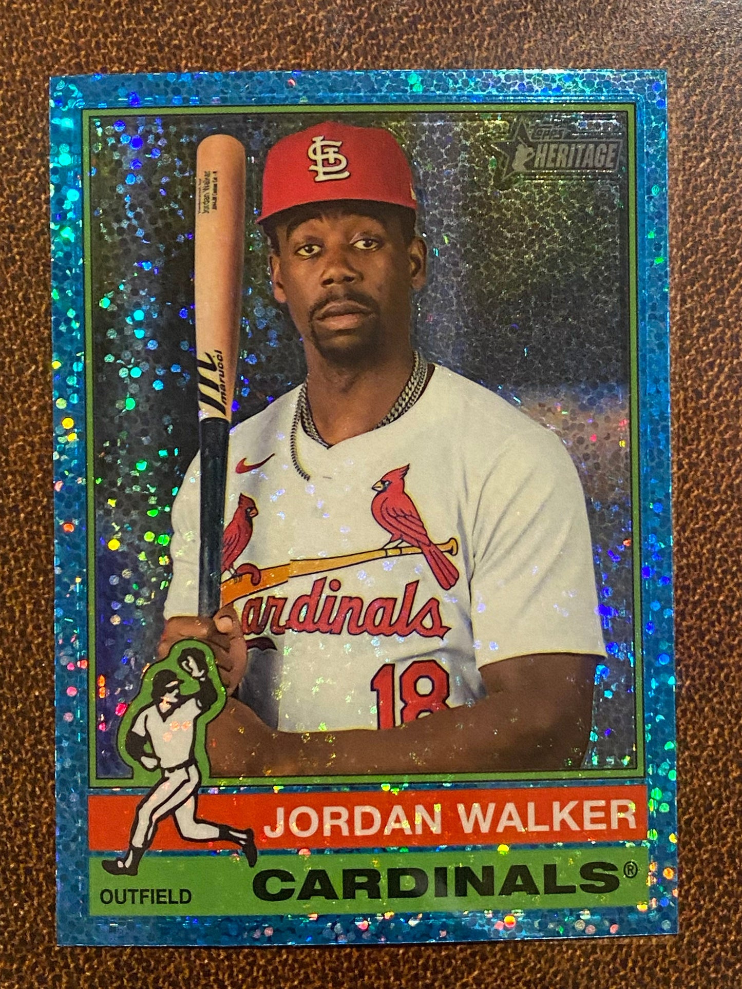 Jordan Walker - 2025 Topps Heritage - Blue Sparkle - Cardinals