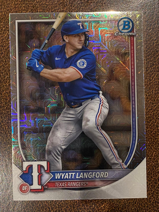 Wyatt Langford - 2025 Bowman Chrome - Mojo - Rangers