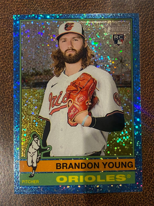 Brandon Young - 2025 Topps Heritage High Number - Blue Sparkle - Orioles