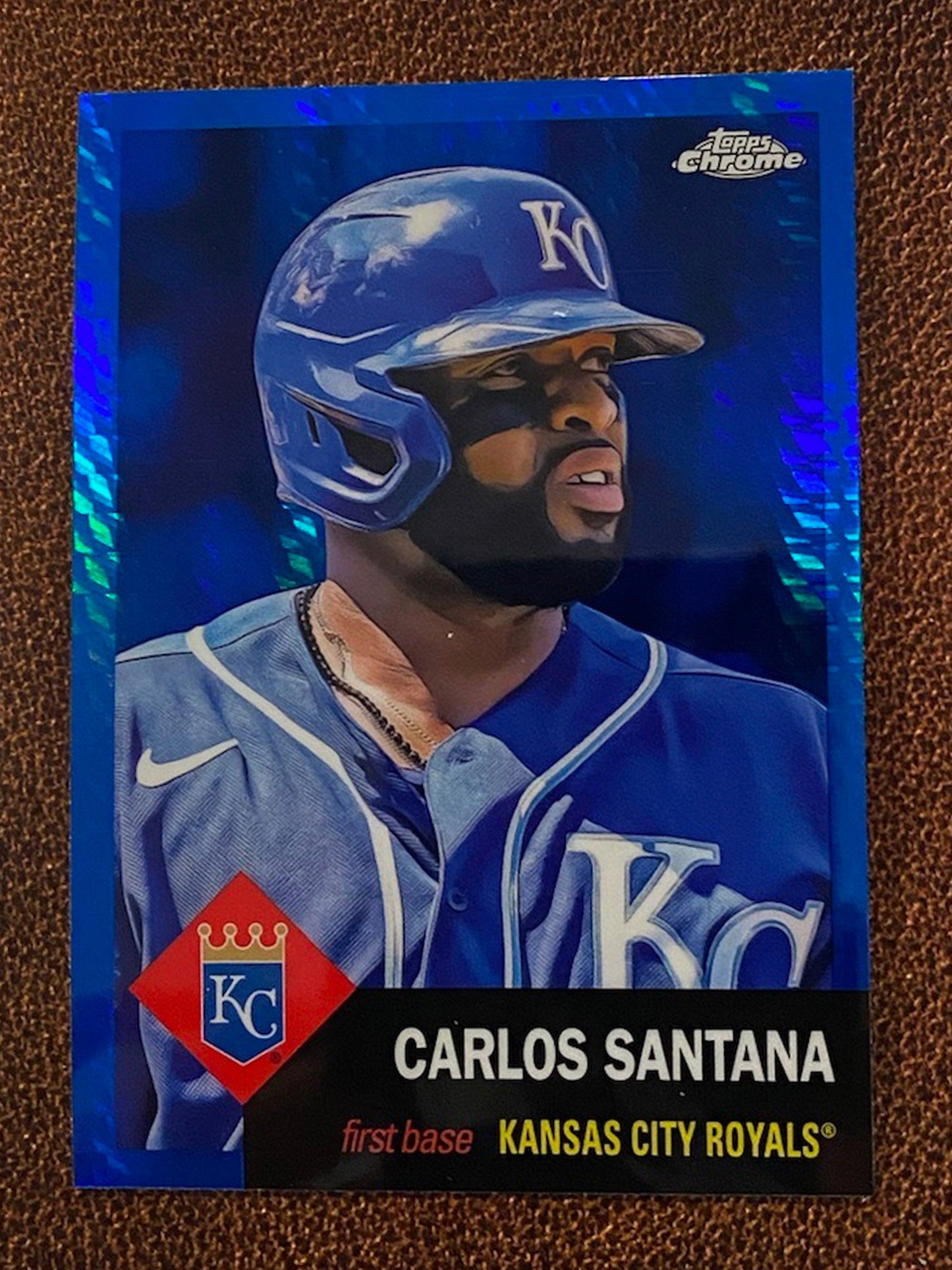 Carlos Santana - 2022 Topps Chrome Platinum Anniversary - Blue Prism - Royals