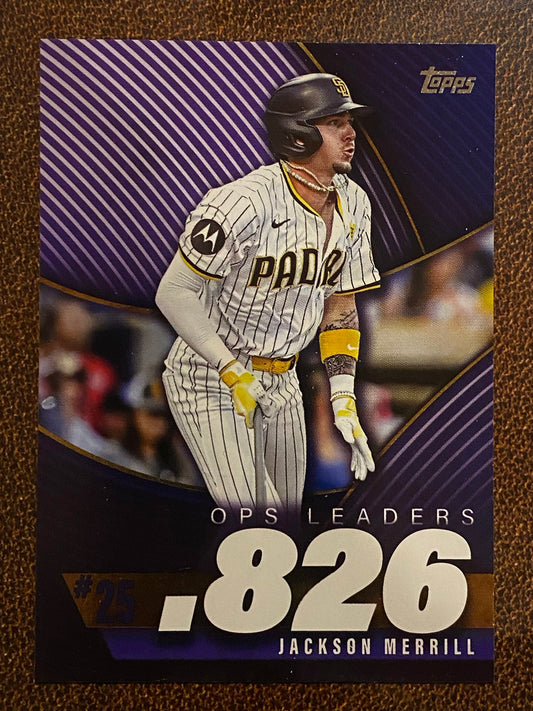 Jackson Merrill - 2025 Topps Series 2 - OPS Leaders Insert - Padres