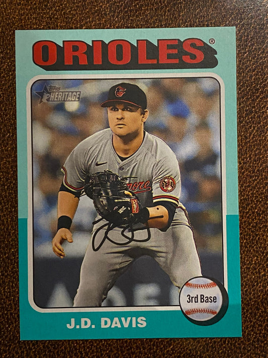 J.D. Davis - 2024 Topps Heritage High Number - Aqua Border - Orioles