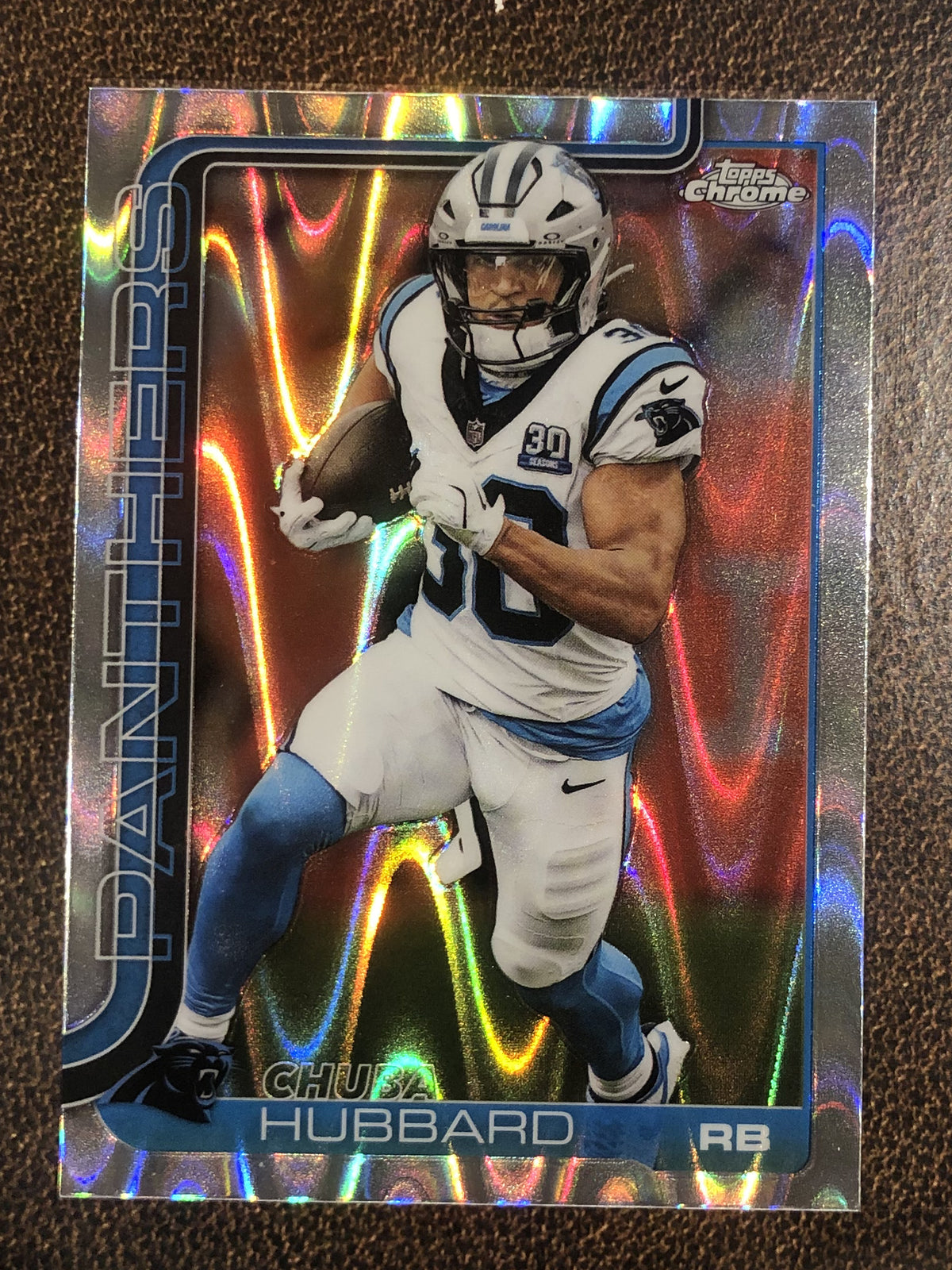 Chuba Hubbard - 2025 Topps Chrome - Raywave Refractor - Panthers