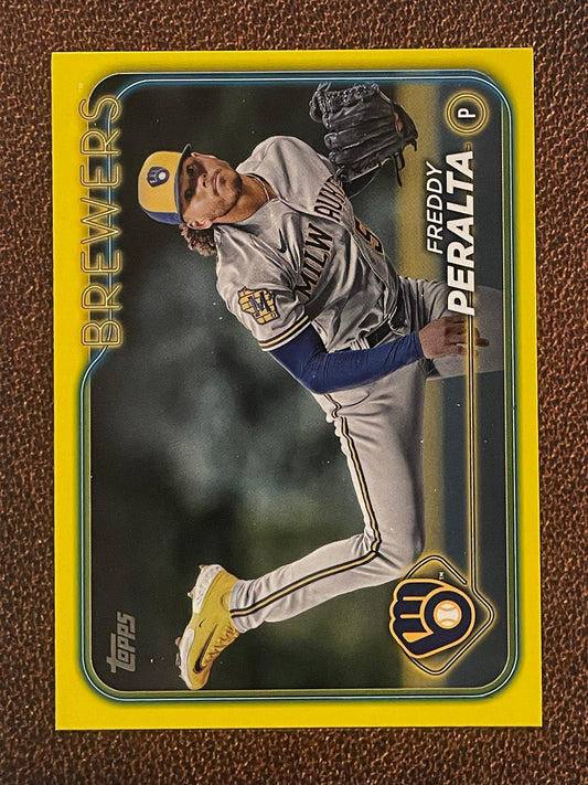 Freddy Peralta - 2024 Topps Series 1 - Yellow Parallel - Brewers