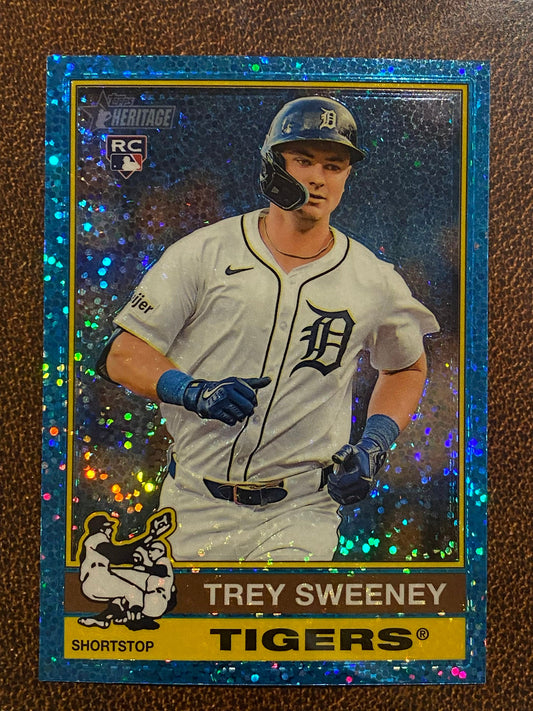 Trey Sweeney - 2025 Topps Heritage - Blue Sparkle - Tigers