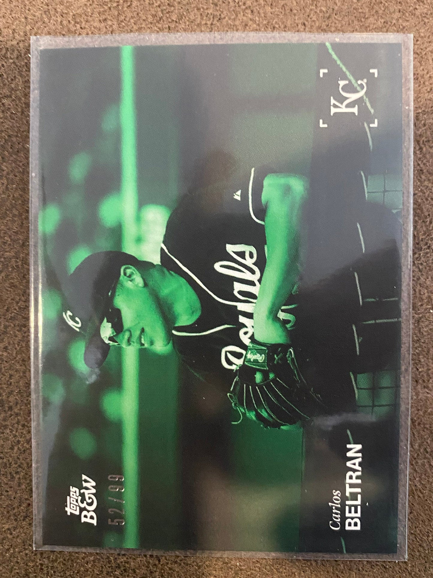 Carlos Beltran - 2025 Topps Black & White - Green /99 - Royals